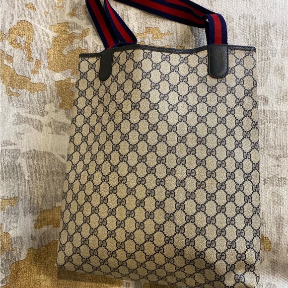 Gucci GG Sherry Line Tote bag in blue - Picture 2 of 9